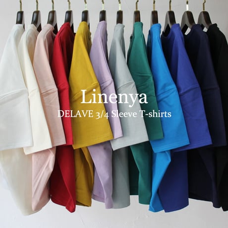 **またまたまた再入荷**　 Linenya リネンヤ　コットンデラヴェ7分袖Tシャツ