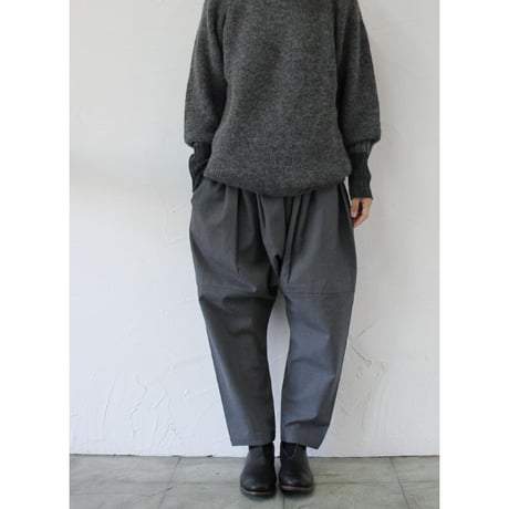 homspun ホームスパン　ウールサージギャザーパンツ　#TOPチャコール　【送料無料】