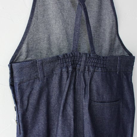 atelier naruse アトリエナルセ cotton denim salopette pants デニムサロペット #indigo 【送料無料】