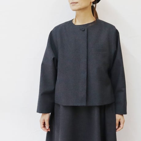 **再入荷** Linenya リネンヤ　ウール起毛ジャケット　#グレー　【送料無料】