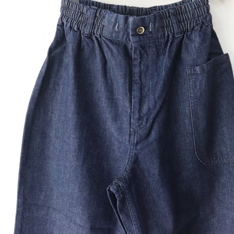**再入荷** atelier naruse アトリエナルセ cotton denim balloon pants コットンデニムウエストゴムバルーンパンツ #インディゴ　【送料無料】