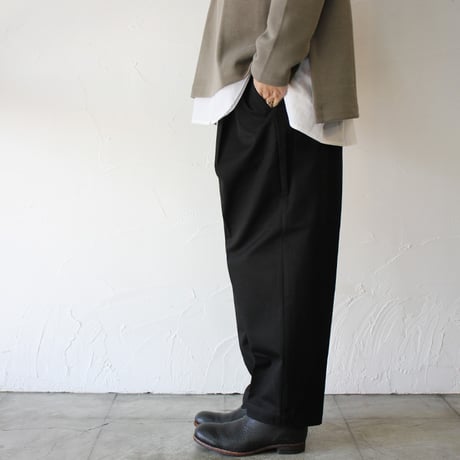 TRAVAIL MANUEL トラバイユマニュアル ブリティッシュツイルズートパンツ　#ブラック