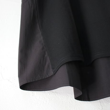 **再入荷** Linenya リネンヤ　バックギャザー半袖Tシャツ　#ホワイト、ブラック　【送料無料】
