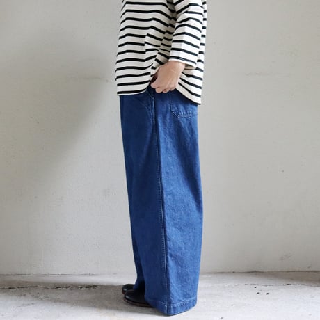 TRAVAIL MANUEL トラバイユマニュアル　ムラ糸デニムノーティカルパンツ　#オフ白、インディゴ
