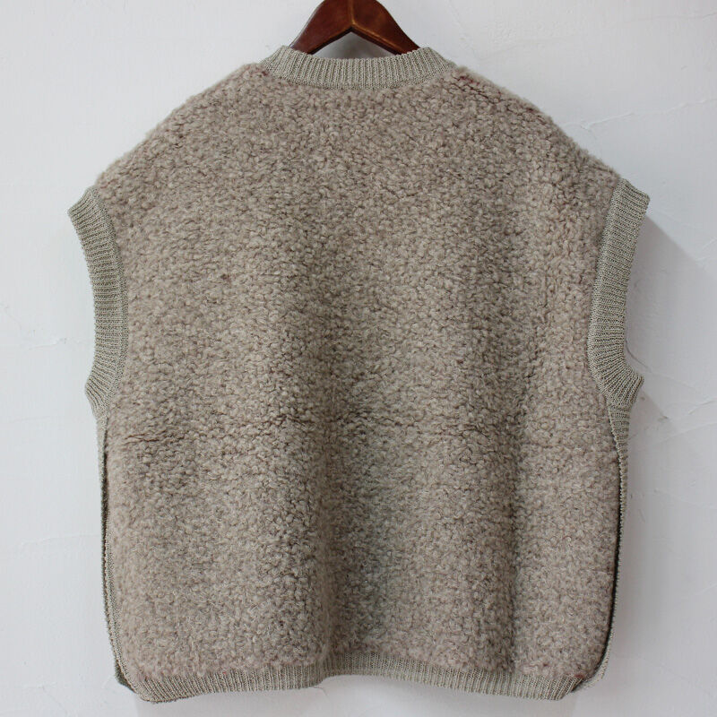 homspun ホームスパン アルパカループクルーネックベスト #ベージュ