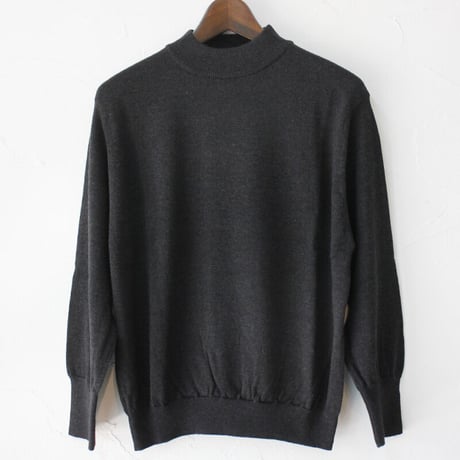 atelier naruse アトリエナルセ cotttn wool mock-neck knit　コットンウールモックネックニット　#チャコール、レッド
