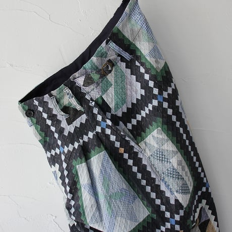 ASEEDONCLOUD アシードンクラウド　Mosaic quilt print Jyunreika trouser #black 【送料無料】
