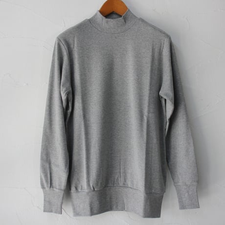 homspun ホームスパン　30/1フライスハイネック長袖プルオーバー　#TOPグレー、TOPチャコール、ブラック
