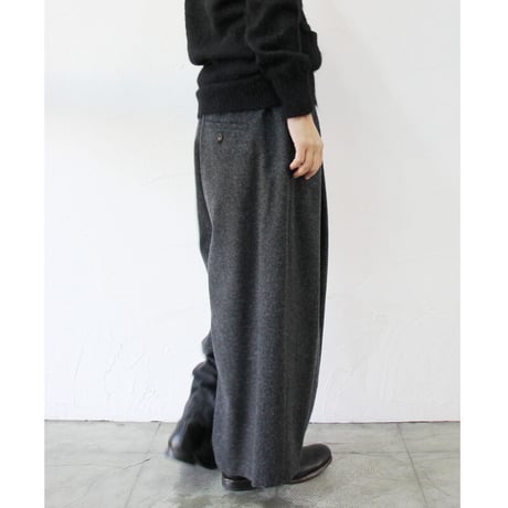 atelier naruse アトリエナルセ furano wool wide pants  #杢ブラック　【送料無料】