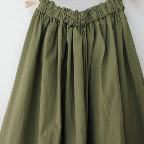 **再入荷** sasanqua by trees サザンカバイツリース　高密度ポプリンアシメレイヤーポケットスカート　#アイボリー、カーキ、ブラック