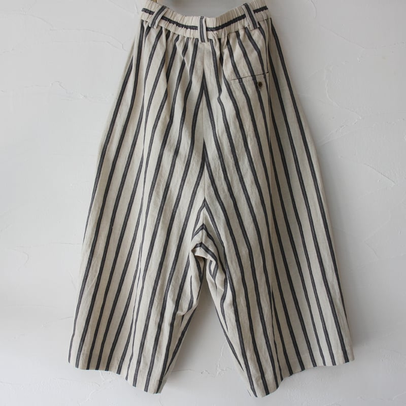 アトリエナルセcotton linen gaucho pants ～stripe cotton linen gaucho pants - atelier naruse｜Online store｜the an