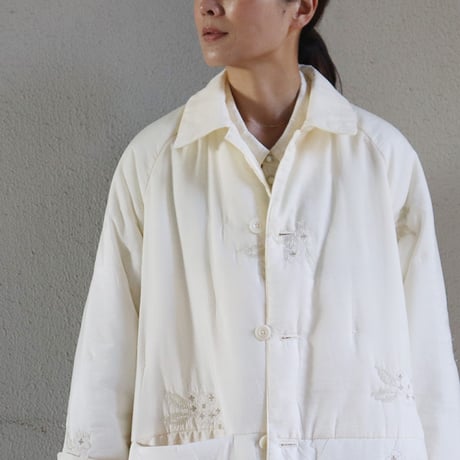 ASEEDONCLOUD アシードンクラウド　Sankayo embroidery quilt Laboratory coat #Ivory  【送料無料】