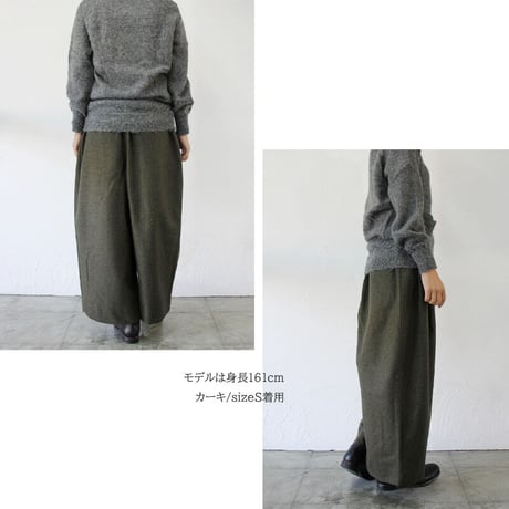 **再々入荷** homspun ホームスパン　ソフトフラノ２タックパンツ　#ネイビー、カーキ　【送料無料】
