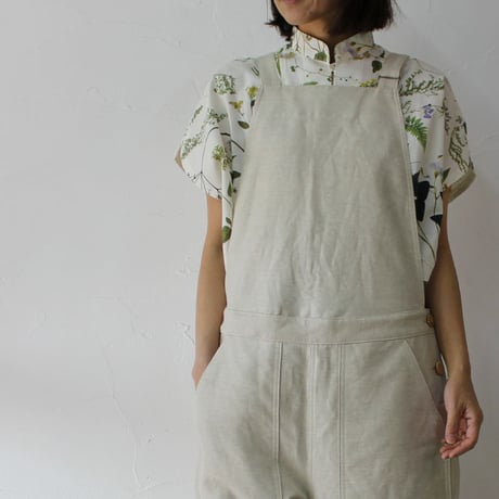 ASEEDONCLOUD アシードンクラウド　weeds print working blouse　♯オフ白　【送料無料】