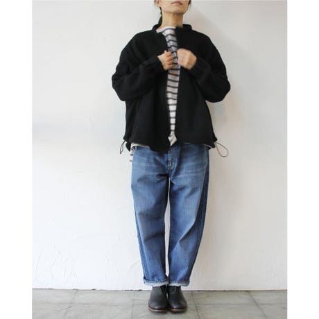 maomade マオメイド　圧縮ウール バックギャザー ジャケット　#ネイビー、ブラック