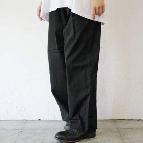 TRAVAIL MANUEL トラバイユマニュアル　コットントロピカルバームパンツ　#ブラック
