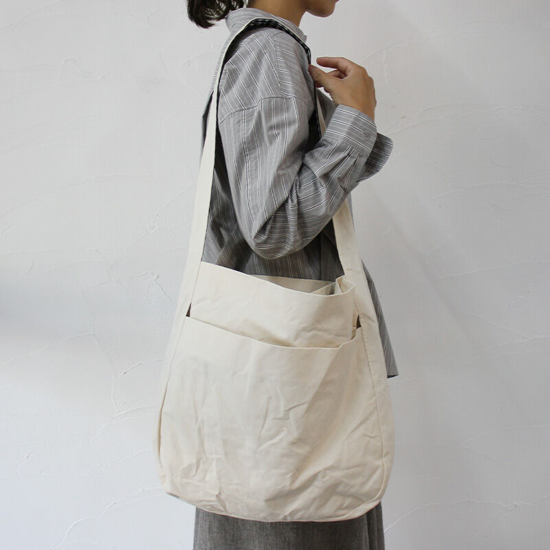 homspun ホームスパン コットンショルダーBAG（大） #生成り