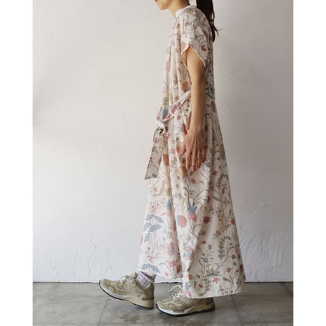ASEEDONCLOUD アシードンクラウド　Antique flower print Jiyusou smock dress #ナチュラル【送料無料】
