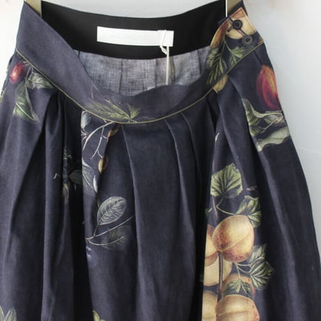 ASEEDONCLOUD アシードンクラウド　Mitsuyakusou botanical print Pharmacist uniform skirt　#ブラック