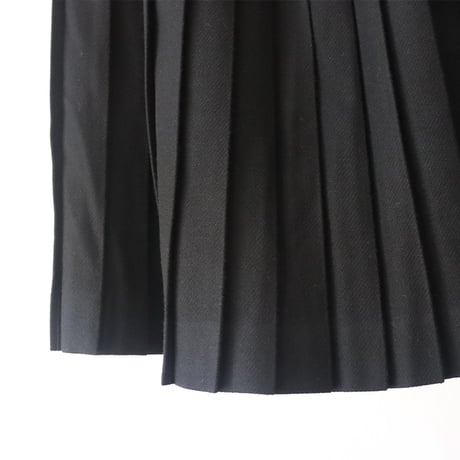 **またまた再入荷** LinenYa リネンヤ　ウールプリーツスカート　#ブラック、グレー　【送料無料】