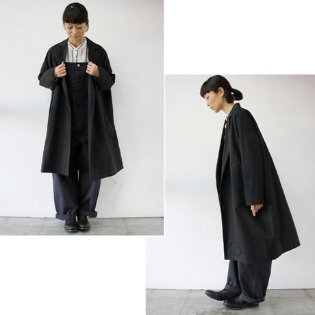 **2021s/s新作アイテム**　TRAVAIL MANUEL トラバイユマニュアル　コットンナイロンツイルオーバーコート　#ブラック、カーキ【送料無料】