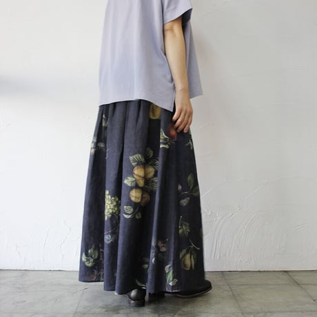 ASEEDONCLOUD アシードンクラウド　Mitsuyakusou botanical print Pharmacist uniform skirt　#ブラック