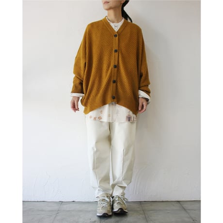 atelier naruse アトリエナルセ　ラムウールビッグサイズカーディガン　#キャメル、チャコール　【送料無料】