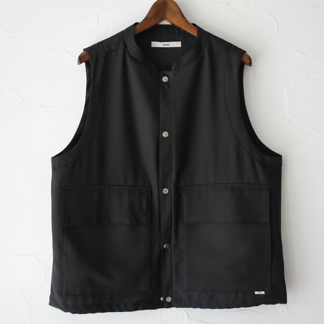 amne アンヌ　GABARDINE useful vest　#ブラック、ベージュ 【送料無料】