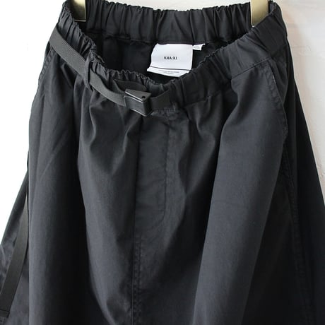 KHA:KI カーキ　STRECH OVAL SKIRT　ストレッチオーバルスカート　#カーキ、ブラック