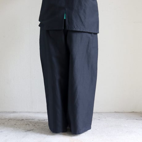 **再入荷**homspun ホームスパン　W/Lワイドギャザーパンツ　#ダークブラウン、ブラック　【送料無料】