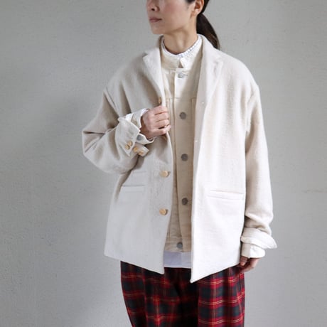 ASEEDONCLOUD アシードンクラウド　Foggy wool Sankayo jacket #off white 【送料無料】