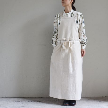 ASEEDONCLOUD アシードンクラウド　Foggy wool Sankayo apron dress #off white