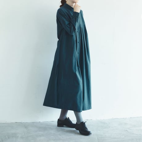 MAGALI マガリ　天日干しコットンタックワンピース　#モス、マスタード、グレープ