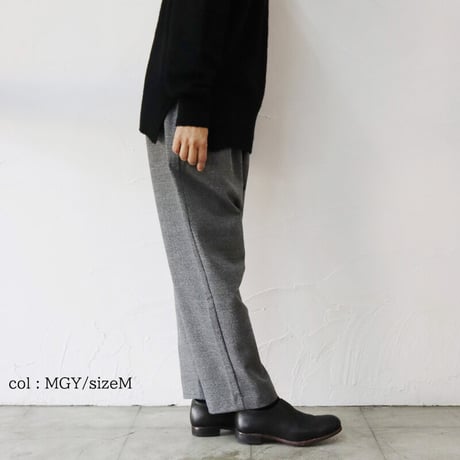 **サイズ欠け分再入荷**TRAVAIL MANUEL トラバイユマニュアル　杢グレンチェックポーラパンツ　#MGY,CGY,NVY