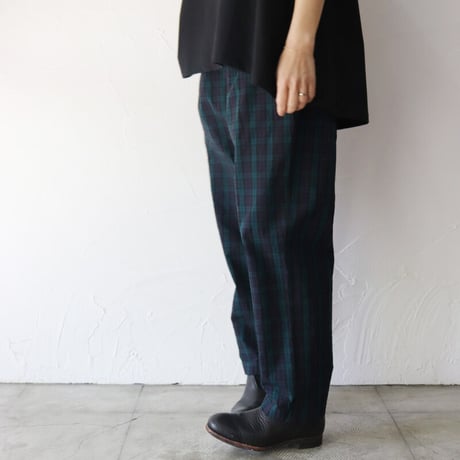 **サイズ欠け再入荷** TRAVAIL MANUEL トラバイユマニュアル　C/Lチェックワッシャーフルサドルパンツ　【送料無料】