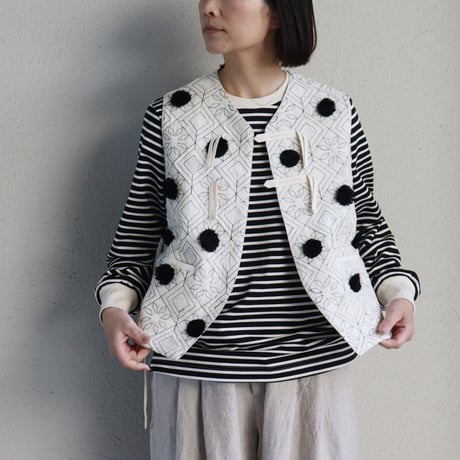 ASEEDONCLOUD アシードンクラウド blooming cloth garden instrumentalist vest #off white