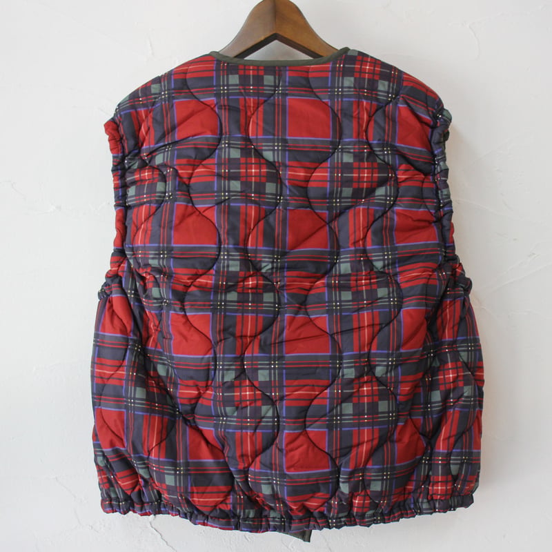 maomade マオメイド キルトリバーシブルベスト #グリーンチェック