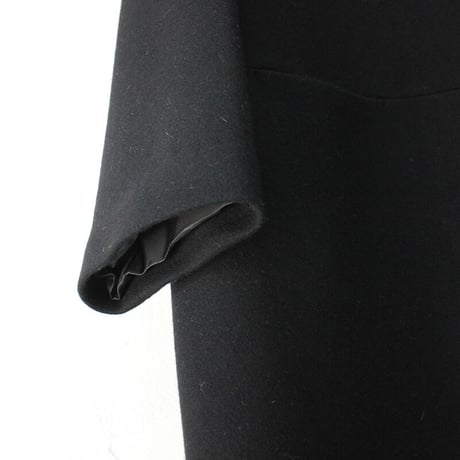 **再入荷** atelier naruse アトリエナルセ　melton wool cocoon coat　メルトンウールコクーンコート　#ブラック　【送料無料】