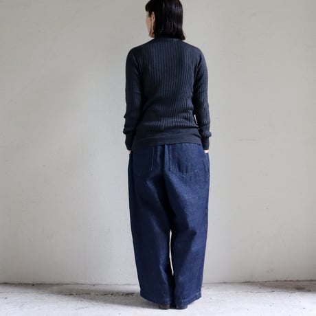 **再入荷** atelier naruse アトリエナルセ　コットンデニムタックパンツ　cotton denim tuck pants　#インディゴ