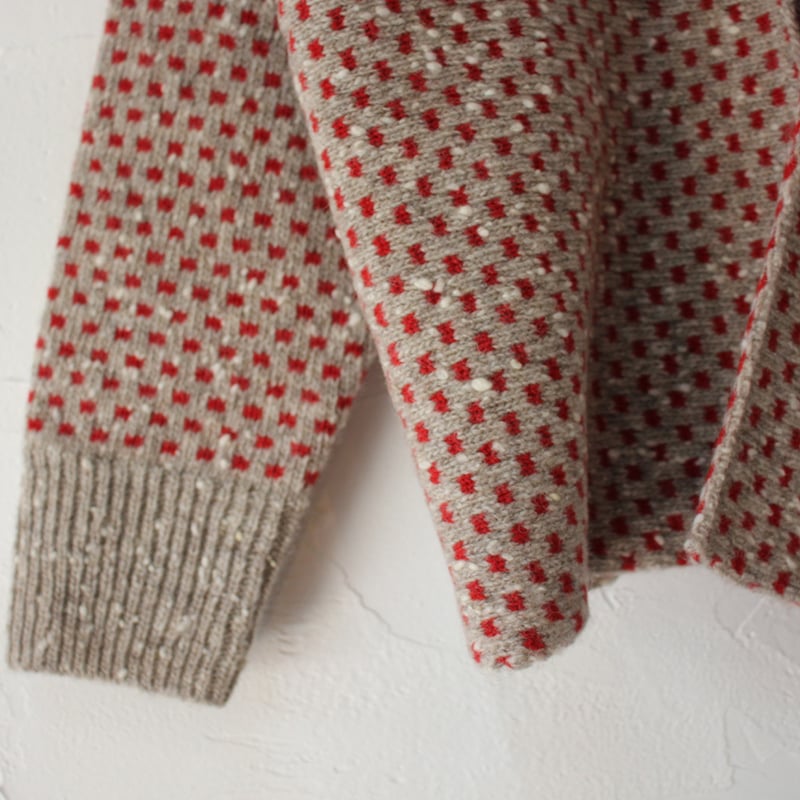 25aw 新品　homspun ナチュラルネップジャガード カーディガン homspun ナチュラルネップジャガードカーディガン ベージュ homspun