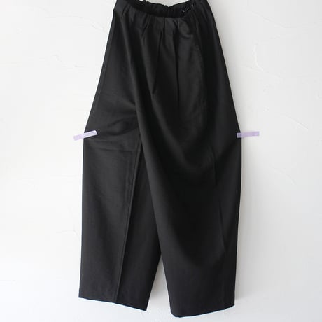 TRAVAIL MANUEL トラバイユマニュアル　ヴィンテージツイルコクーンパンツ　#ブラック　【送料無料】