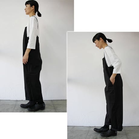 TRAVAIL MANUEL トラバイユマニュアル　ライトツイルサロペット　#ブラック、カーキ　【送料無料】