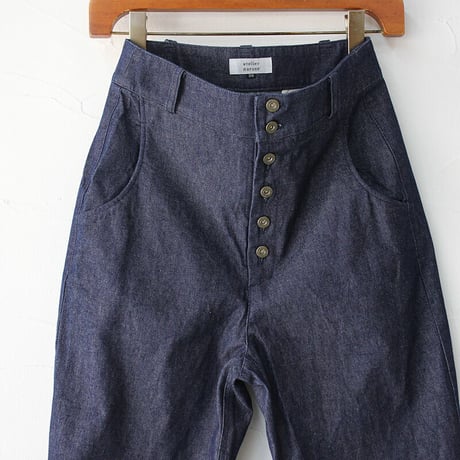 atelier naruse アトリエナルセ　コットンデニムペックトップパンツ cotton denim peck top pants　#indigo