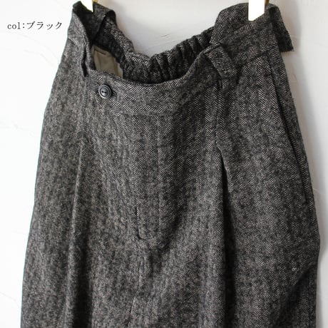 atelier naruse アトリエナルセ　シェットランドウールリネンタックワイドパンツ shetland wool linen tuck wide pants