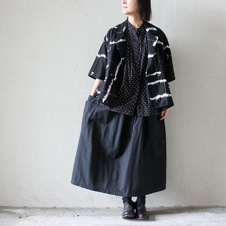 ARTE POVERA アルテポーヴェラ　スーピマローンしぼり染めシャツジャケット　#ブラックMIX