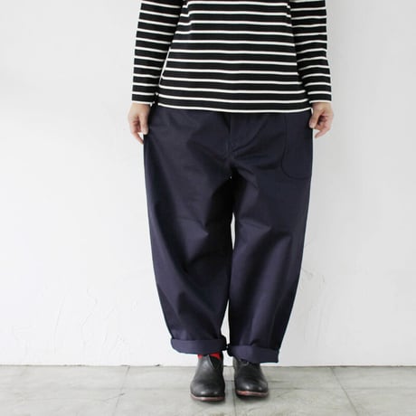 **再入荷** atelier naruse アトリエナルセ cotton chino balloon pants コットンチノWゴムバルーンパンツ #ネイビー、ベージュ　【送料無料】
