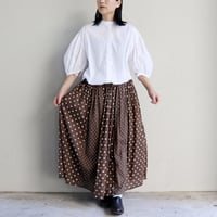 **再々入荷** soil ソイル　ドットパッチワークギャザースカート　#ブラック、ブラウン、ネイビー　【送料無料】