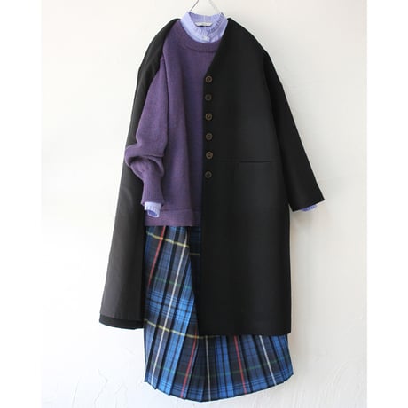 **再入荷** atelier naruse アトリエナルセ　melton wool cocoon coat　メルトンウールコクーンコート　#ブラック　【送料無料】