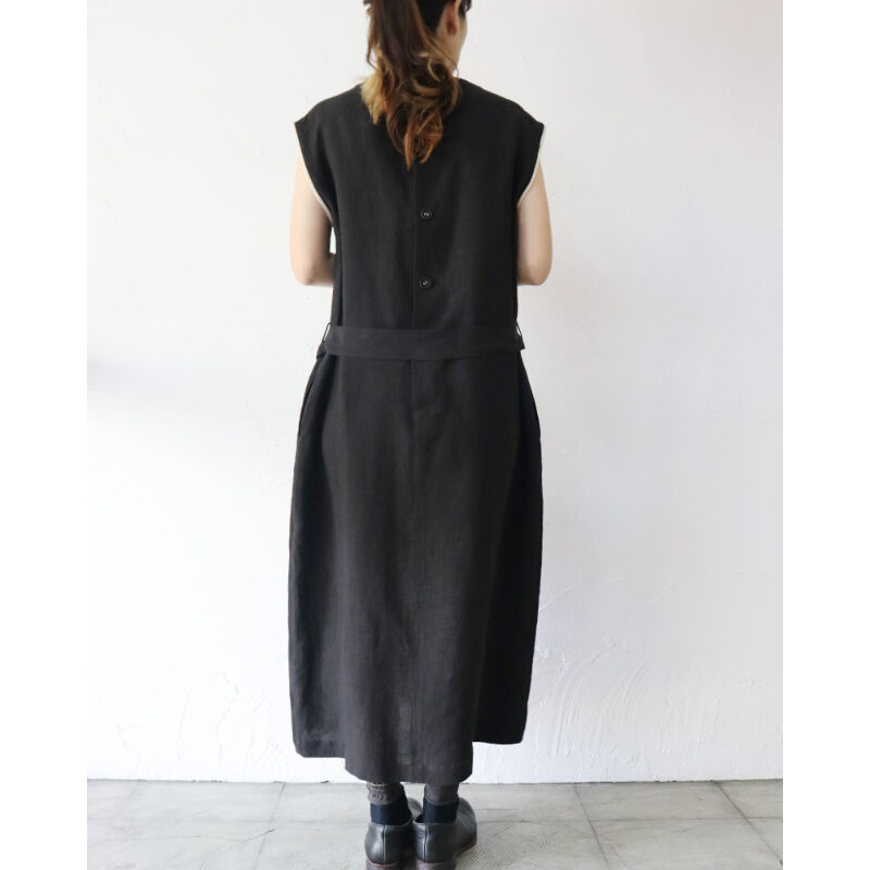 atelier naruse アトリエナルセ リネンノースリーブワンピース＋リブ
