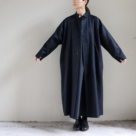 atelier naruse アトリエナルセ 　コットンスタンドカラーコート cotton stand collar coat #ブラック　【送料無料】